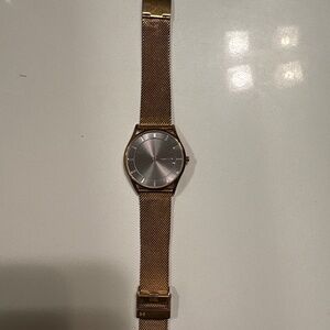 Skagen ladies watch with rose gold band